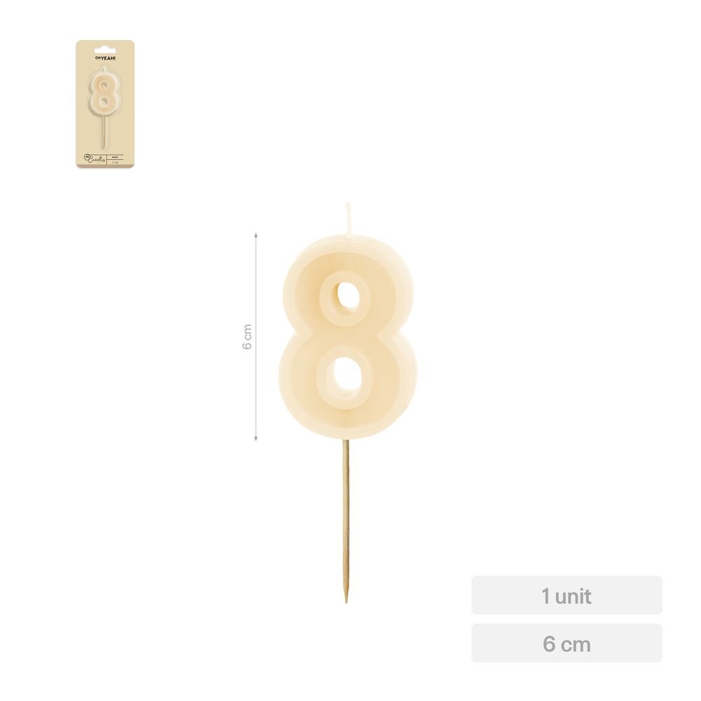 Vela Nº8 Nude 6 cm Amber Mood Oh Yeah Imagen principal del producto