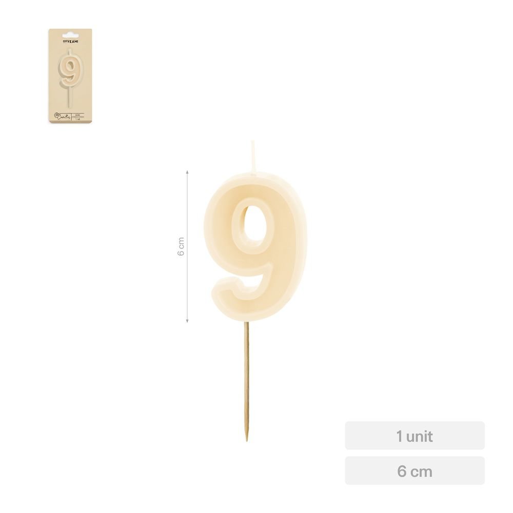 Vela Nº9 Nude 6 cm Amber Mood Oh Yeah Imagen principal del producto