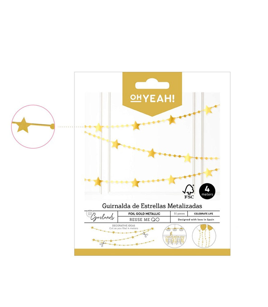 Guirnalda Estrellas Oro Foil Amber Mood Oh Yeah 51 piezas Imagen principal del producto