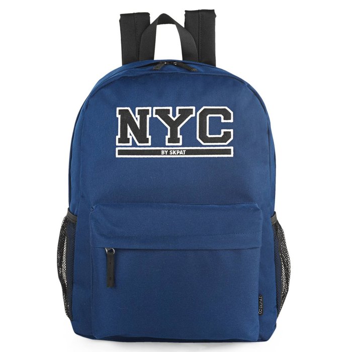 MOCHILA ESCOLAR CON BOLSILLO EXTERIOR + PORTATODO NYC MARIN | ARSAMAR TRAVEL