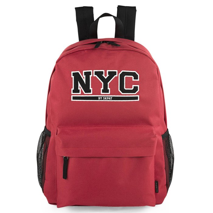 MOCHILA ESCOLAR CON BOLSILLO EXTERIOR + PORTATODO NYC CORAL | ARSAMAR TRAVEL