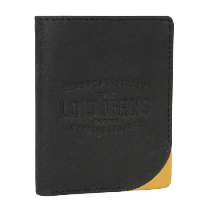 Cartera de Piel Kingston Lois Negro Amarillo 1,5x8x10,5 Marca Arsamarex