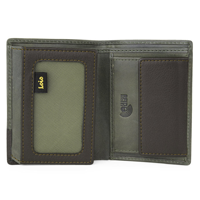 Cartera de piel Kingston Lois Kaki-marrón