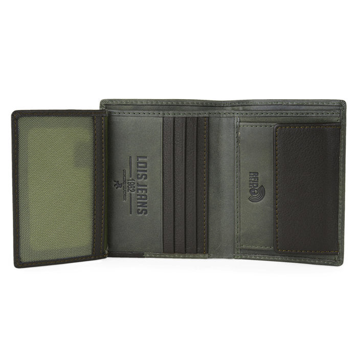 Cartera de piel Kingston Lois Kaki-marrón