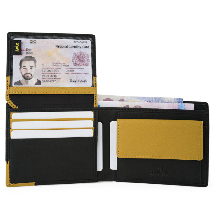 Cartera Kingston Lois Piel Negro-Amarillo | ARSAMAR
