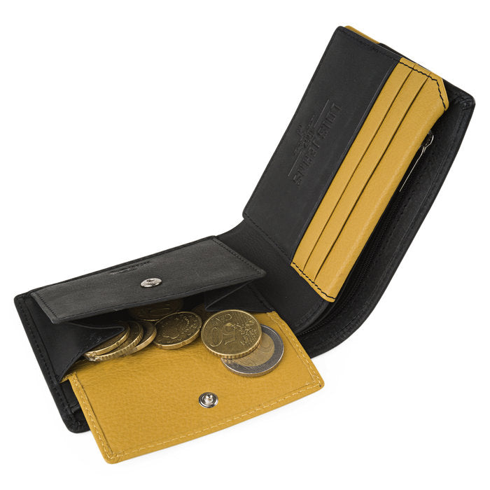 Cartera Kingston Lois Piel Negro-Amarillo | ARSAMAR