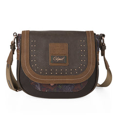 👜 BOLSO BANDOLERA REDONDO CON SOLAPA - SKPAT FIORELLA