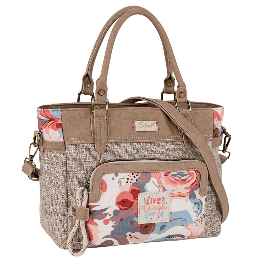 Bolso bandolera shopper Rafia polipiel Leyre Taupe ARSAMAR ENTERPRISE