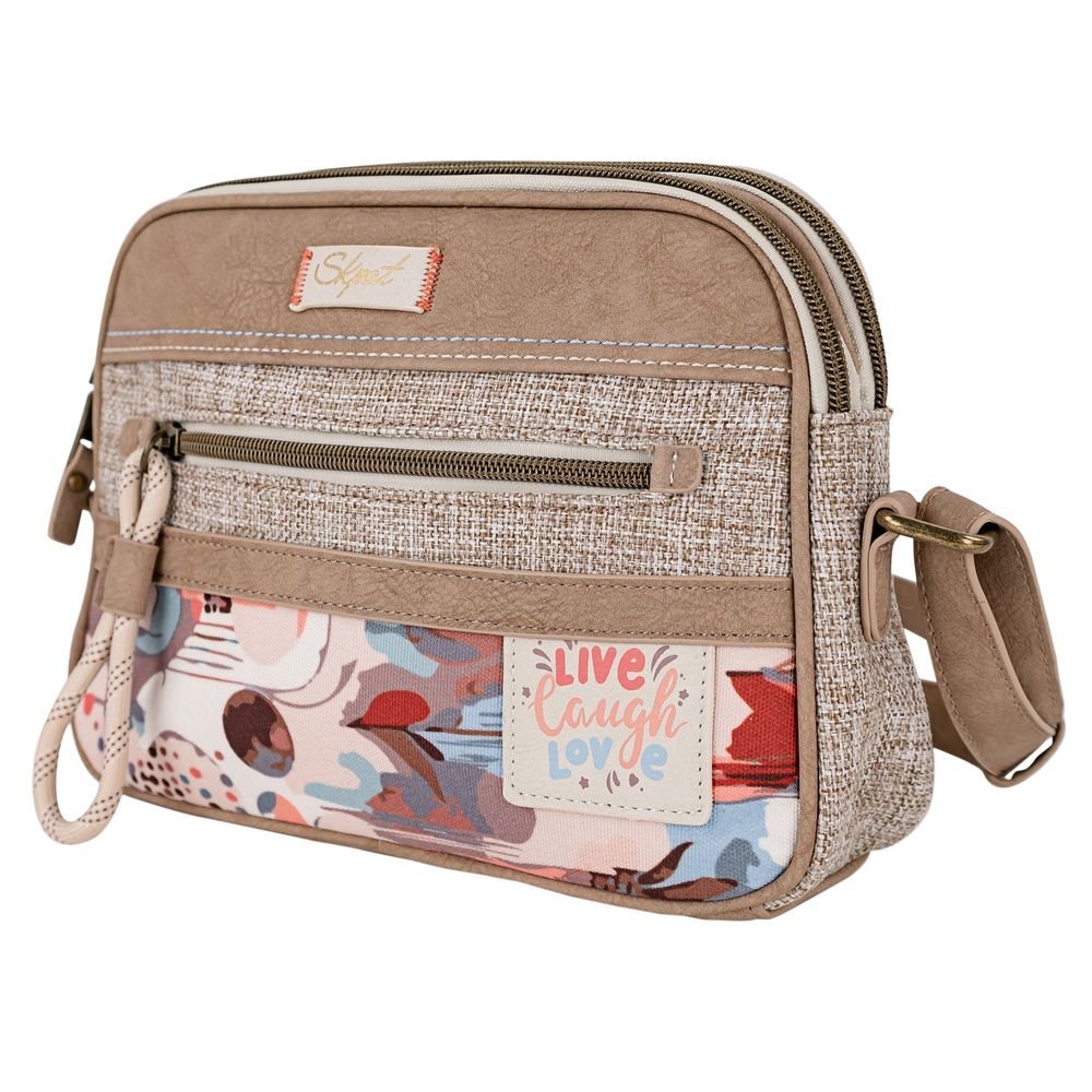 Bolso bandolera redondo Rafia polipiel Leyre Taupe ARSAMAR ENTERPRISE Imagen principal del producto