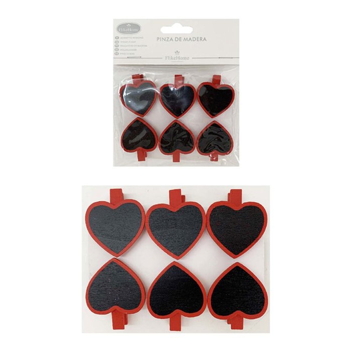 PINZAS CORAZON PIZARRA NEGRA 6U | ARGUVAL, S,L, | ENVASE 12 UDS. UNIDAD | 8435593200674 Imagen principal del producto