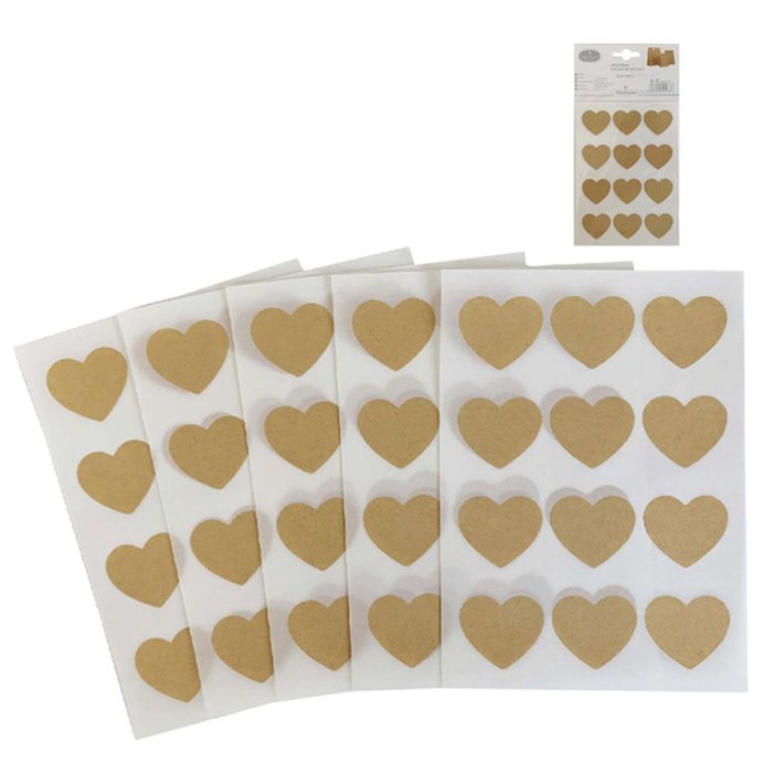 STICKER CORAZON KRAFT MARRON 60U | ARGUVAL, S,L, | ENVASE 12 UDS. UNIDAD | 8435593414873 Imagen principal del producto