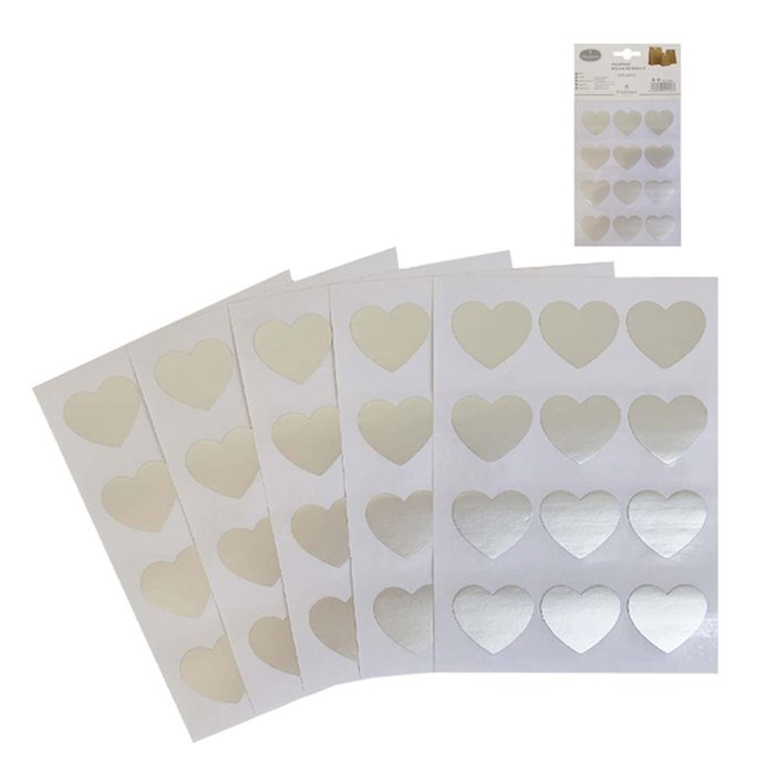 BLISTER 60 STICKER CORAZON PLATA | ARGUVAL, S,L, | ENVASE 12 UDS. UNIDAD | 8435593414903