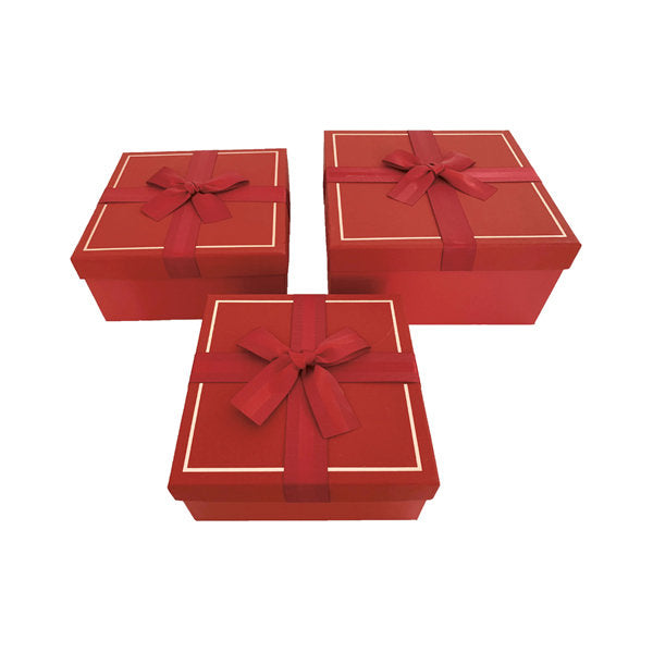 SET 3 CAJAS CUADRADAS ROJAS 19,5X19,5 | ARGUVAL, S,L, | 1 UNIDAD | 8435593453629 Imagen principal del producto