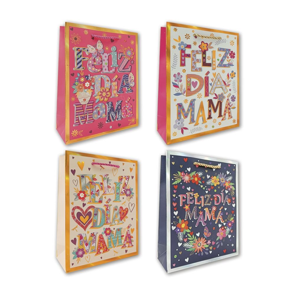 BOLSA MEDIANA FELIZ DIA MAMA 18X8X23 12U | ARGUVAL, S,L, | 1 UNIDAD | 8435593457078