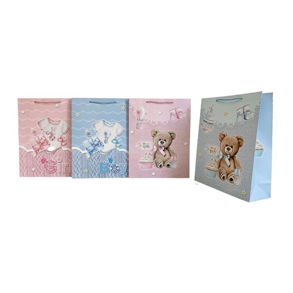 BOLSA REGALO MEDIANA BEBES 32X26X10CM 12U | ARGUVAL, S,L, | 1 UNIDAD | 8435593463307 Imagen principal del producto