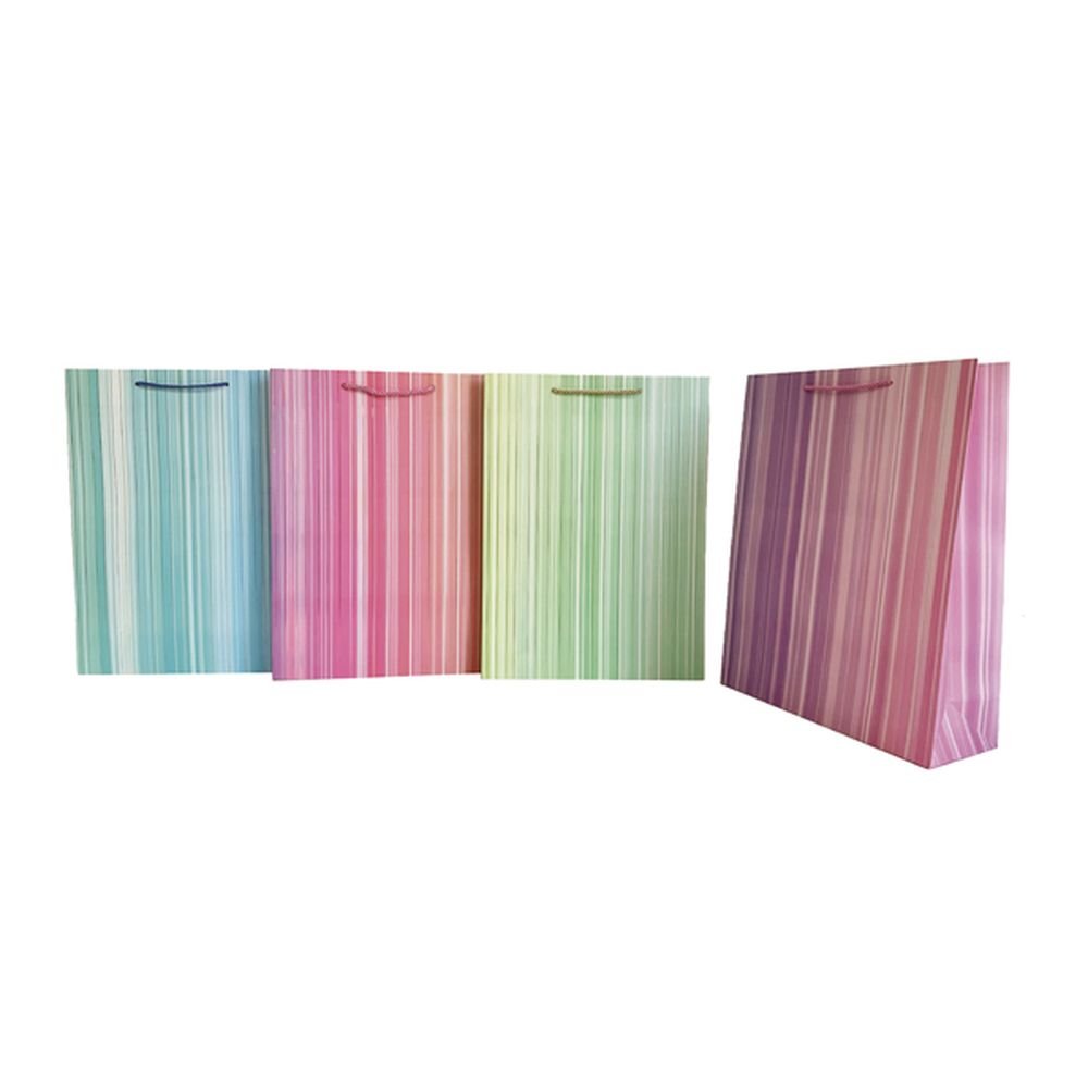 BOLSA REGALO MEDIANA RAYAS 32X26X10CM 12U | ARGUVAL, S,L, | 1 UNIDAD | 8435593463901 Imagen principal del producto