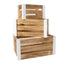Juego 3 Cajas Madera Natural DCASA