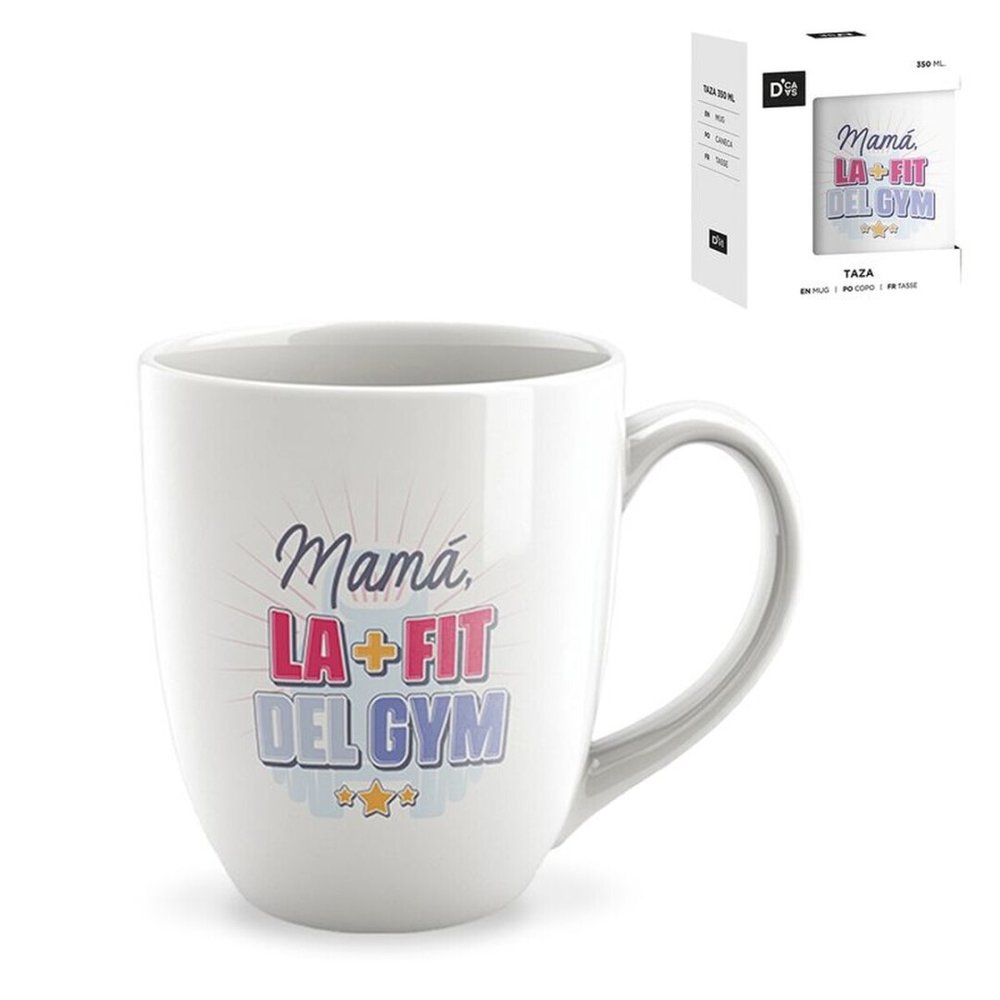 TAZA 344ML MAMA LA + FIT DEL GYM | DCASA | 1 UNIDAD | 8435683238624 Imagen principal del producto