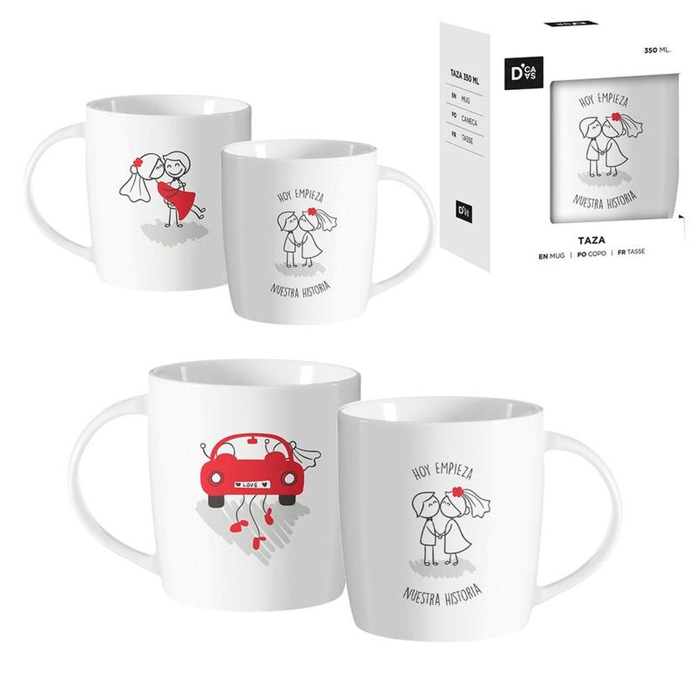 Taza 350ml Novios Surtidas Marca DCASA