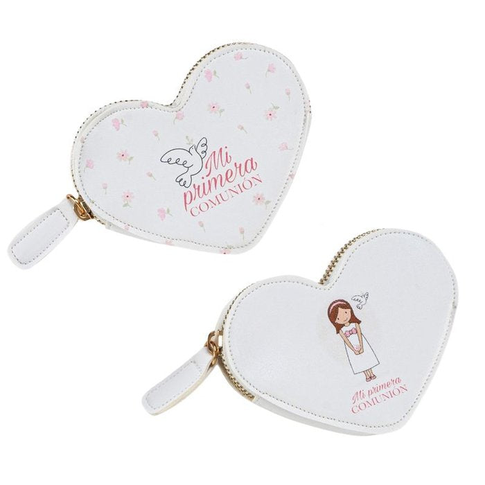 MONEDERO FORMA CORAZON COMUNION NIÑA SURTIDOS | DCASA | 1 UNIDAD | 8435683263909