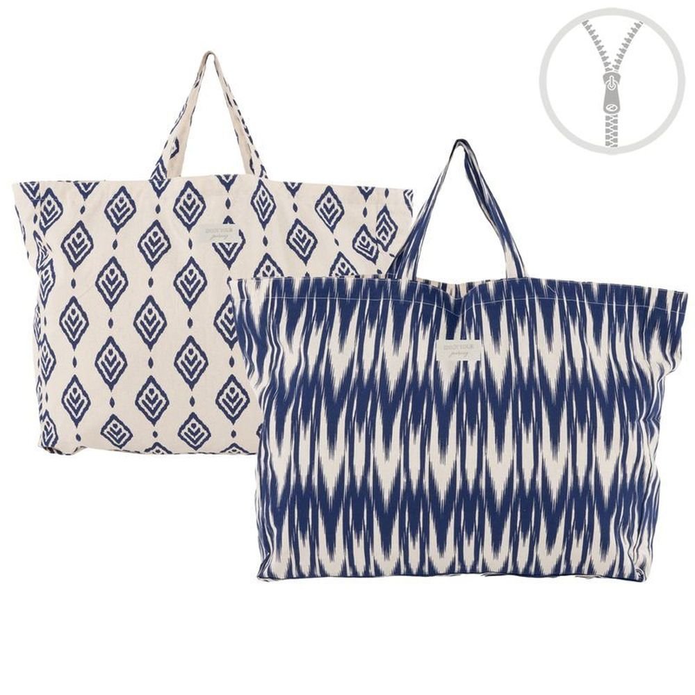 BOLSA XL CON CREMALLERA IKAT AZUL SURTIDAS | DCASA | 1 UNIDAD | 8435683272291