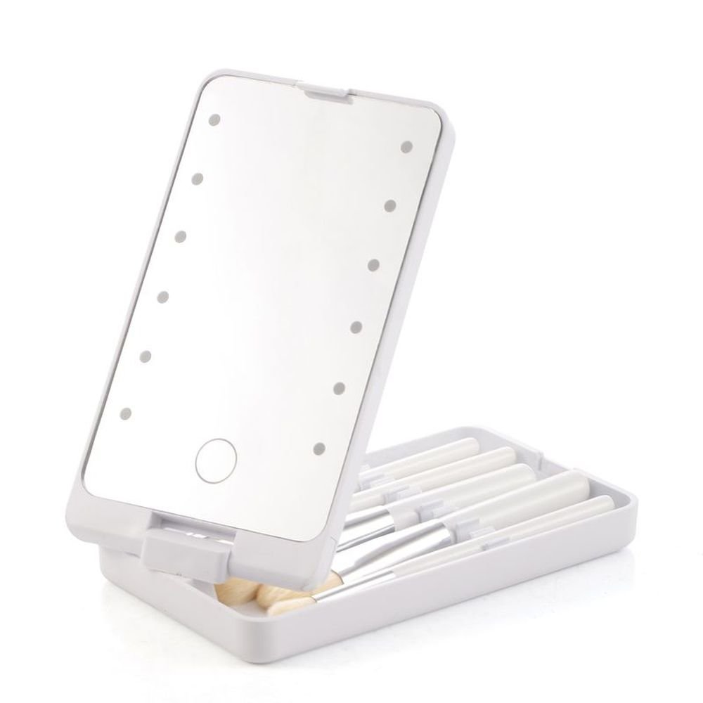 Espejo LED con Pinceles Maquillaje USB Marca DCASA Imagen principal del producto