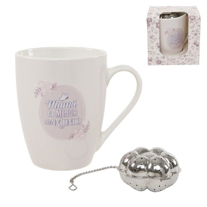 TAZA TISANA 320ML CON FILTRO MAMA | DCASA | 1 UNIDAD | 8435683289442 Imagen principal del producto
