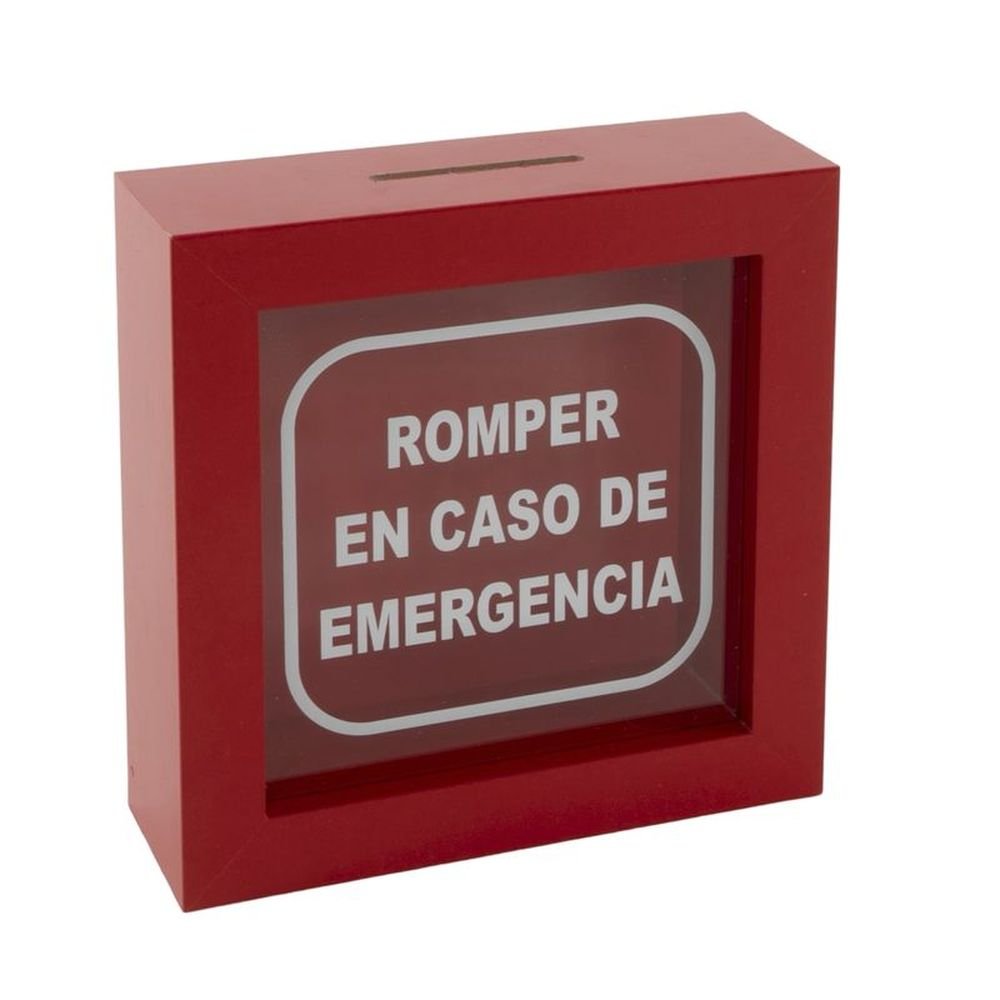Hucha de Madera Romper en Caso de Emergencia DCASA