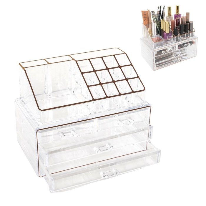 Organizador de Cosméticos con 13 Compartimentos y 2 Cajones DCASA Imagen principal del producto