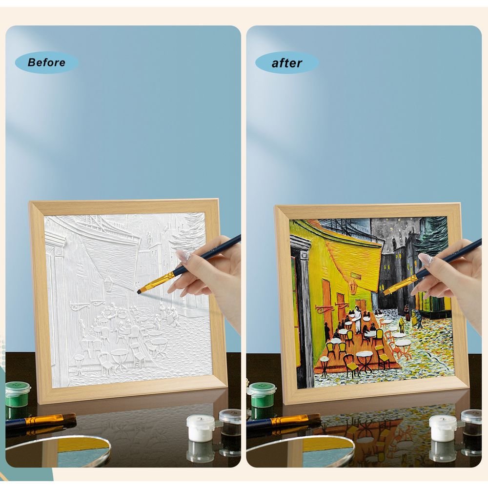 Set de pintura 3D Cafe Terrace at Night de Madnesstoys