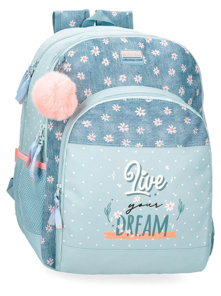MOCHILA ESCOLAR DOBLE MOVOM LIVE YOUR DREAMS 46CM | JOUMMA BAGS