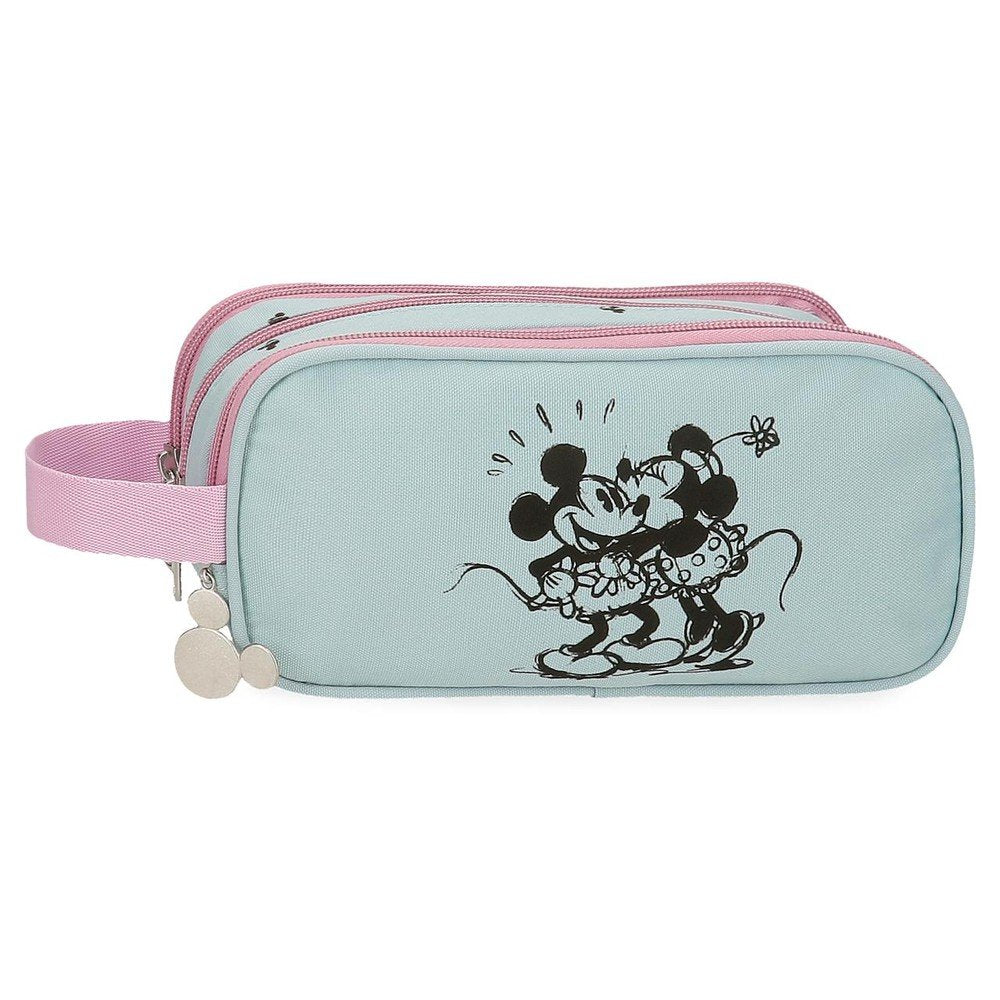 Estuche Triple Rectangular Mickey y Minnie Kisses JOUMMA BAGS