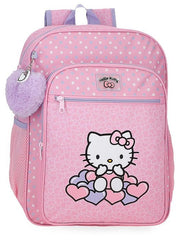 MOCHILA ESCOLAR HELLO KITTY HEARTS & DOTS 38 CM ADAPTABLE | JOUMMA BAGS