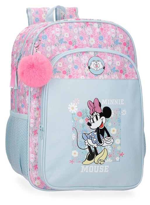 MOCHILA ESCOLAR MINNIE HAPPY 40CM ADAPTABLE A CARRO | JOUMMA BAGS Imagen principal del producto