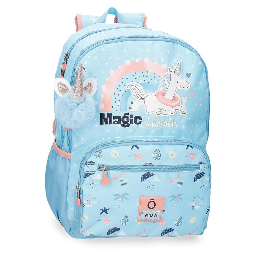 MOCHILA ESCOLAR MAGIC SUMMER DOBLE ADAPT CARRO 44X32 | ENSO