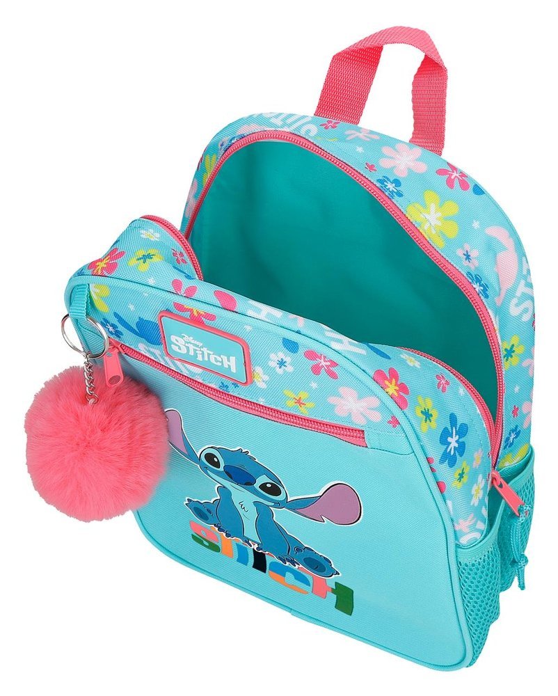 MOCHILA INFANTIL ALOHA STITCH 28CM ADAPTABLE A CARRO | JOUMMA BAGS