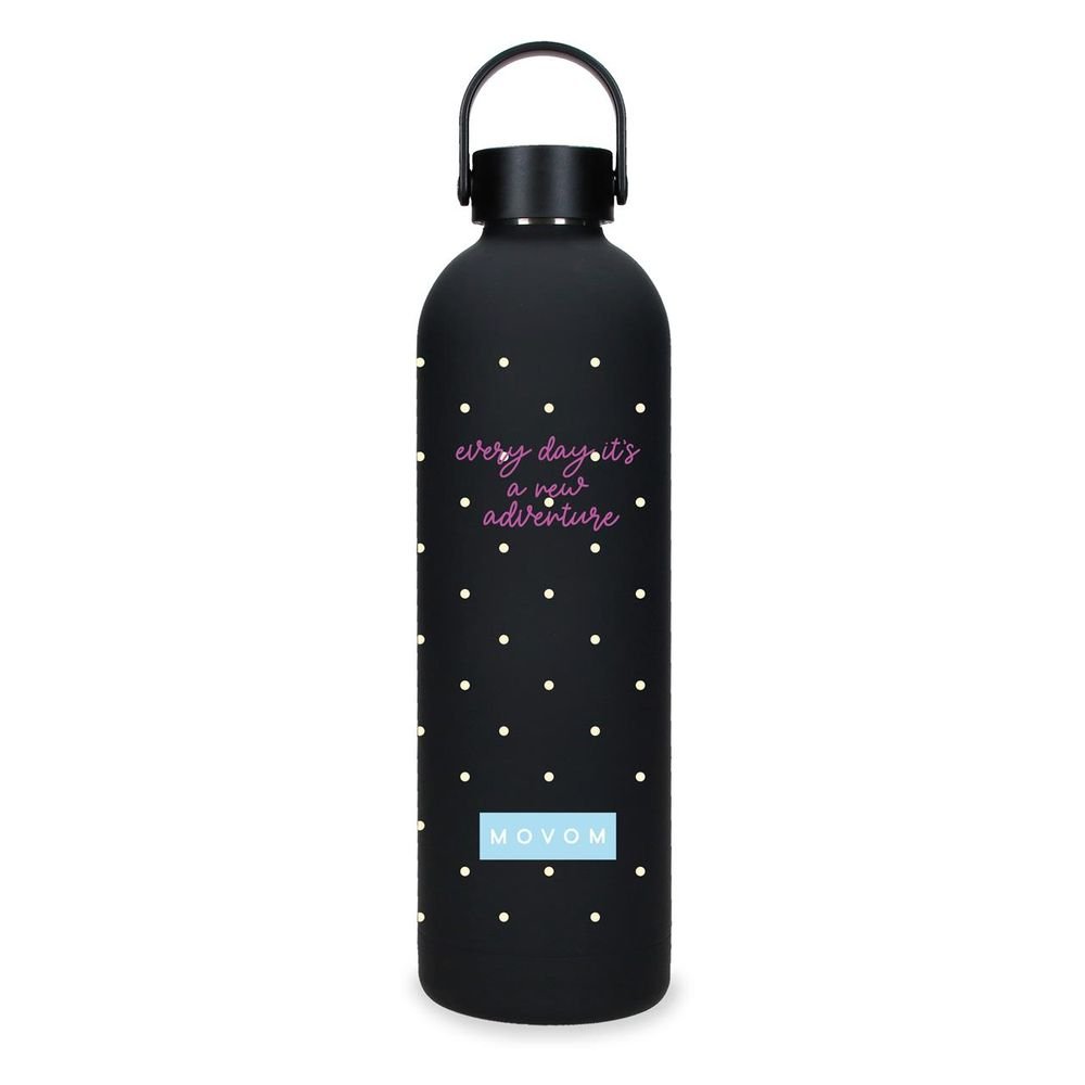 Botella Térmica Acero 750 ml Movom Enjoy Adventure Negro Marca Joumma Bags