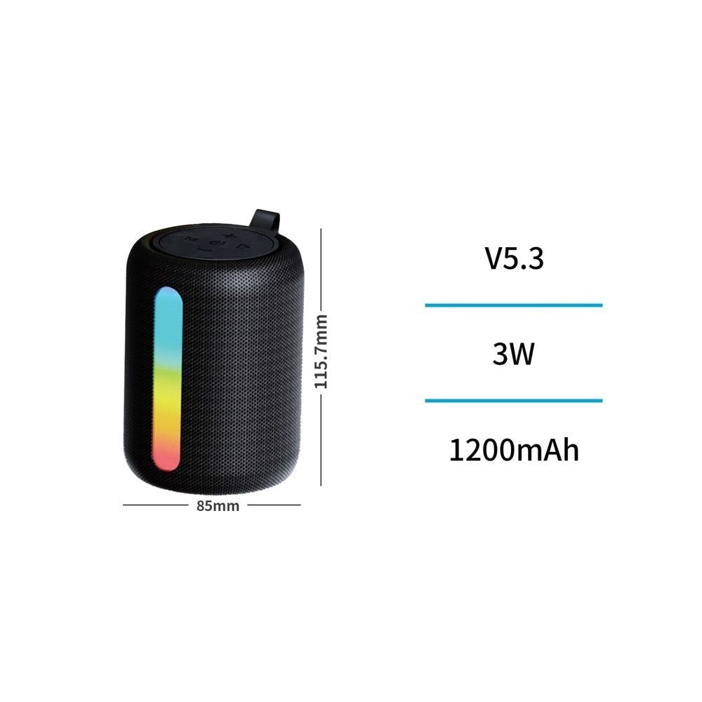 Altavoz Bluetooth 5.3 3W RGB LED Mini Tela 1200mAh