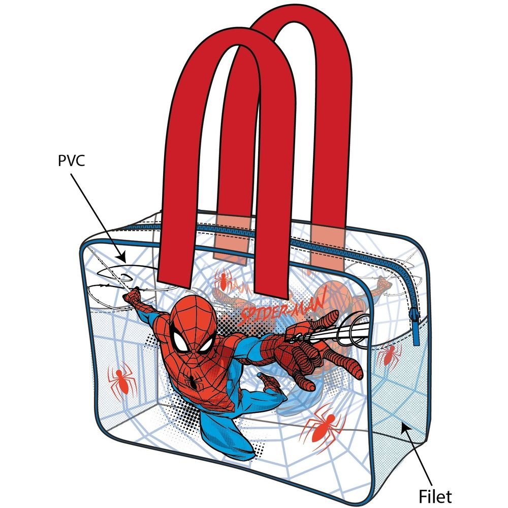 Bolso Transparente Playa Spiderman 35 x 50 x 24 Disney Marca New Import SL Imagen principal del producto