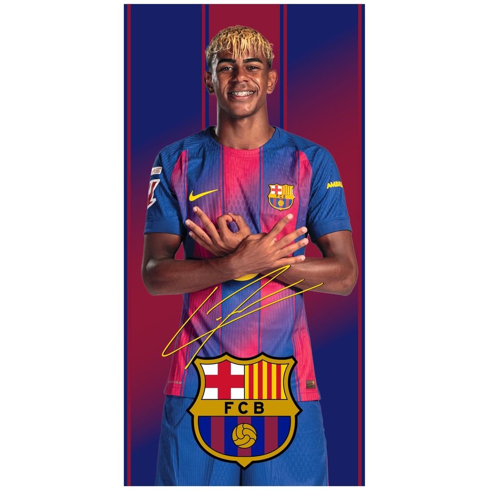 Toalla playa microfibra Fc Barcelona 70 x 140 Lamine Yamal NEW IMPORT SL