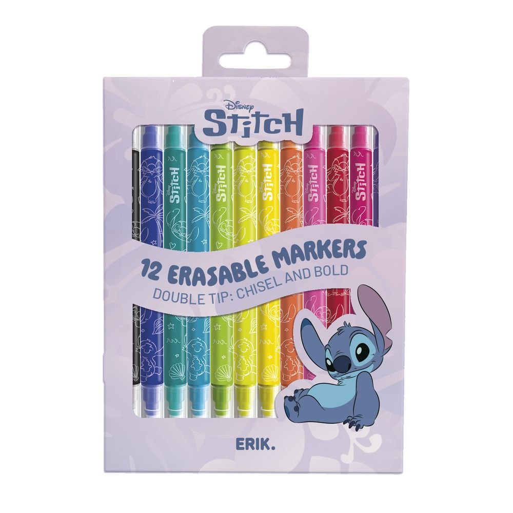 Set 12 rotuladores borrables Disney Stitch