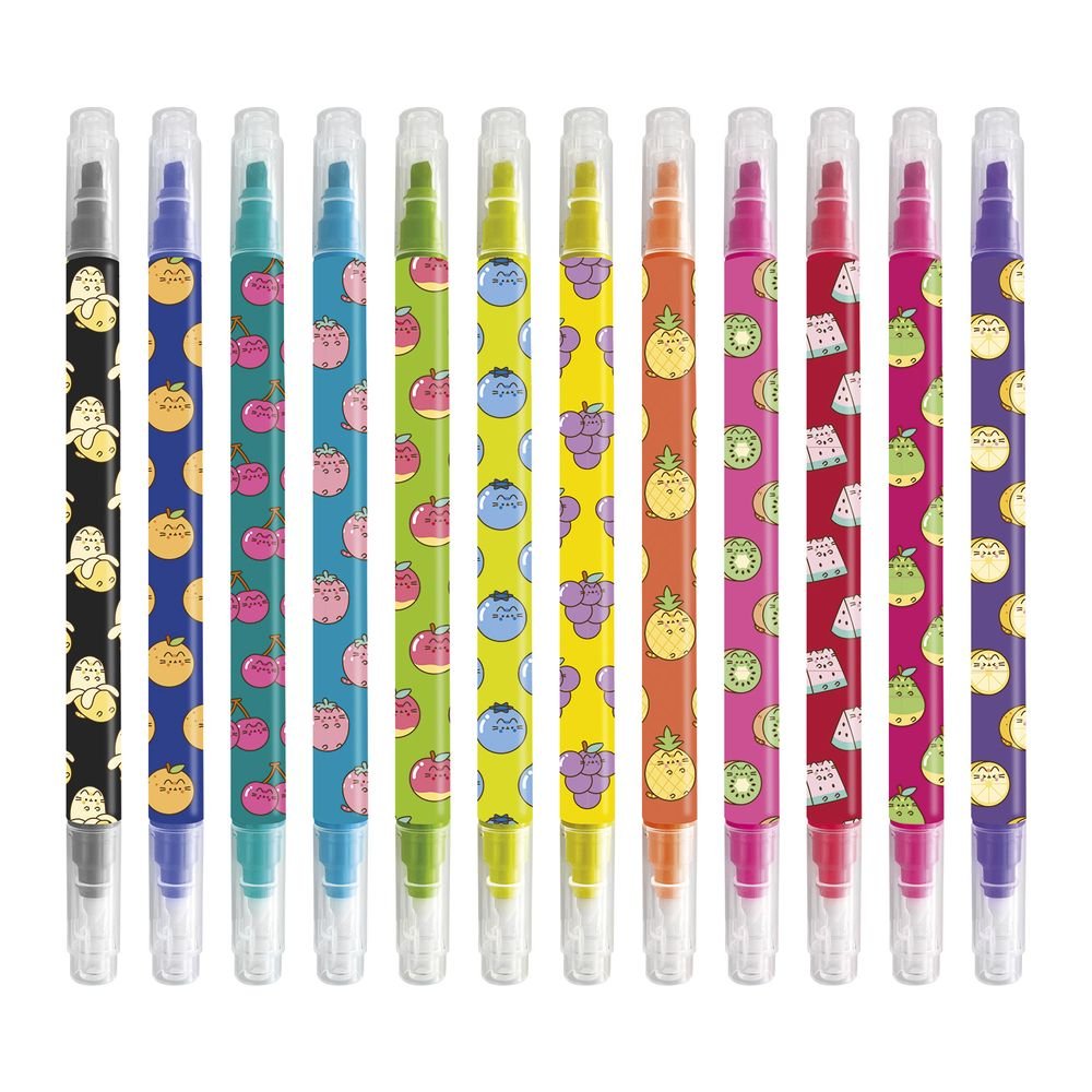 Set 12 rotuladores borrables Pusheen Fruits