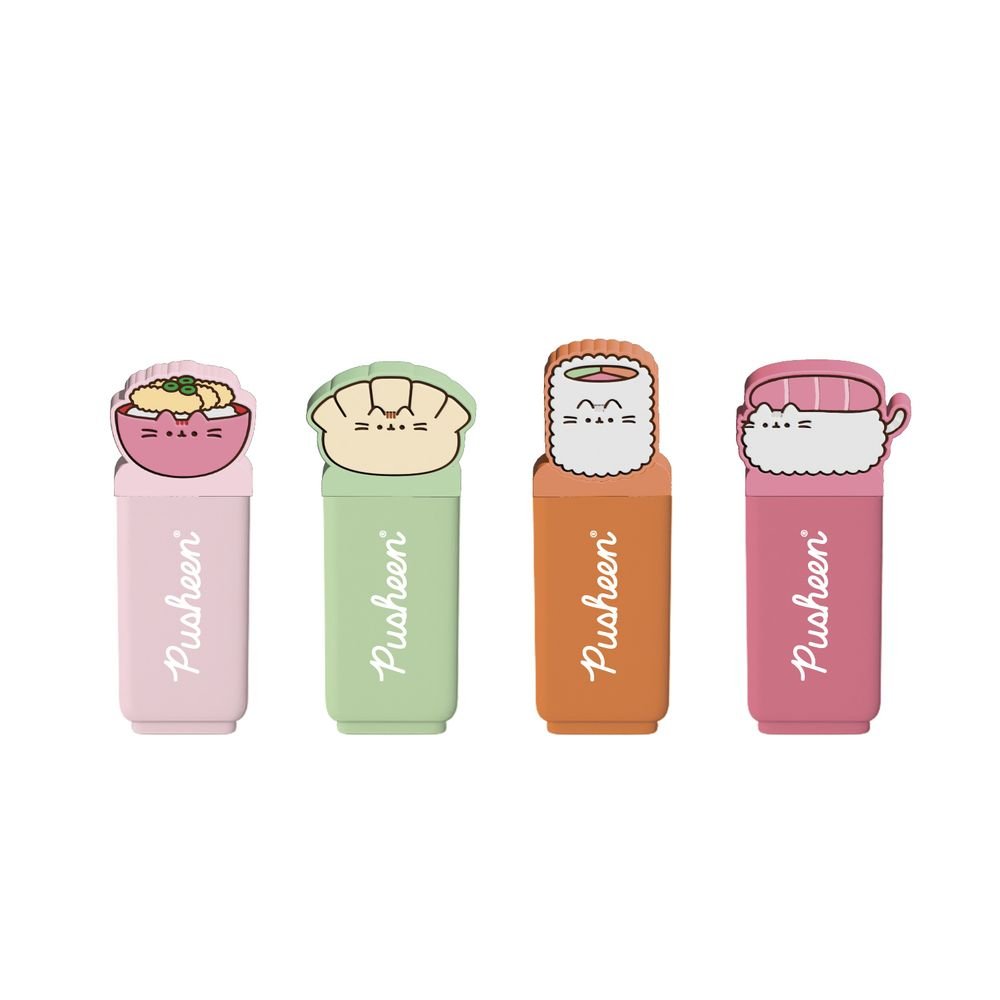 Set de 4 subrayadores Pusheen Sushi Roll Grupo Erik