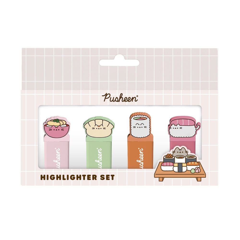 Set de 4 subrayadores Pusheen Sushi Roll Grupo Erik