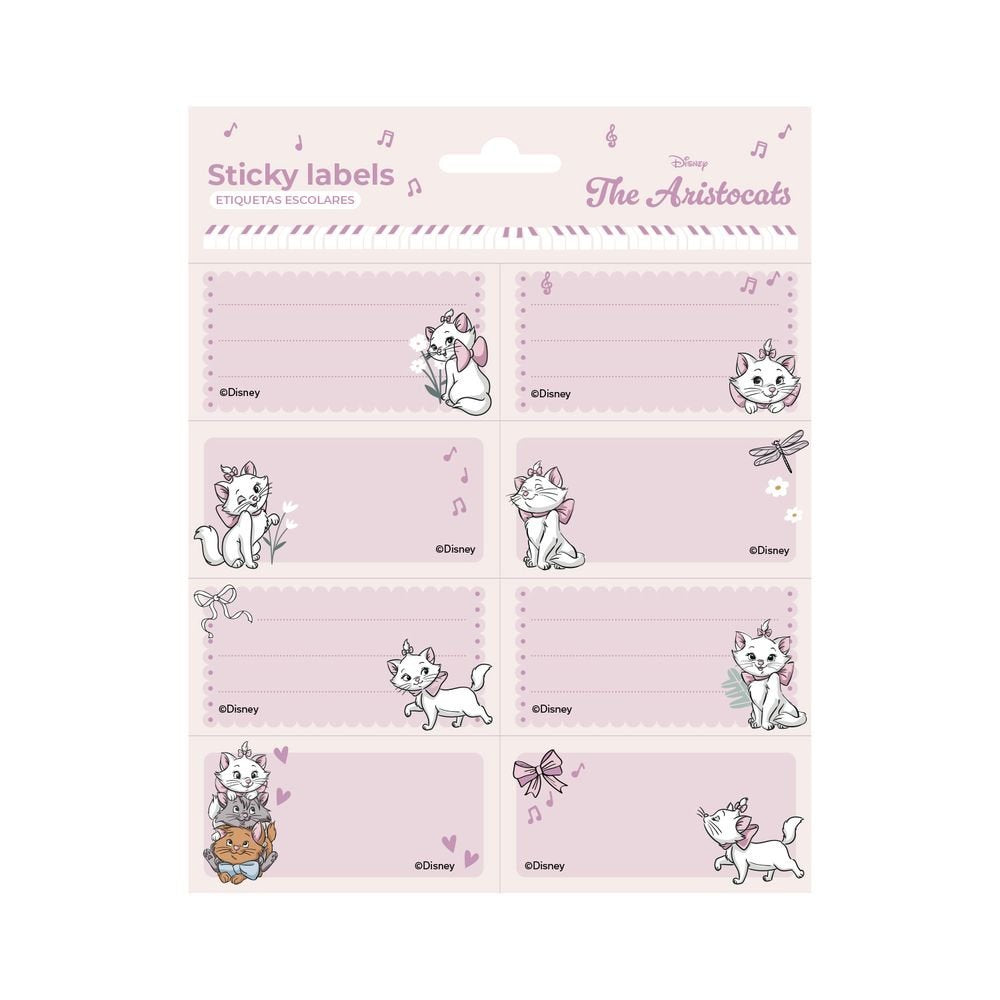 Etiquetas escolares Disney Los Aristogatos Marie, pack 16 ud. (Pack 10 uds)