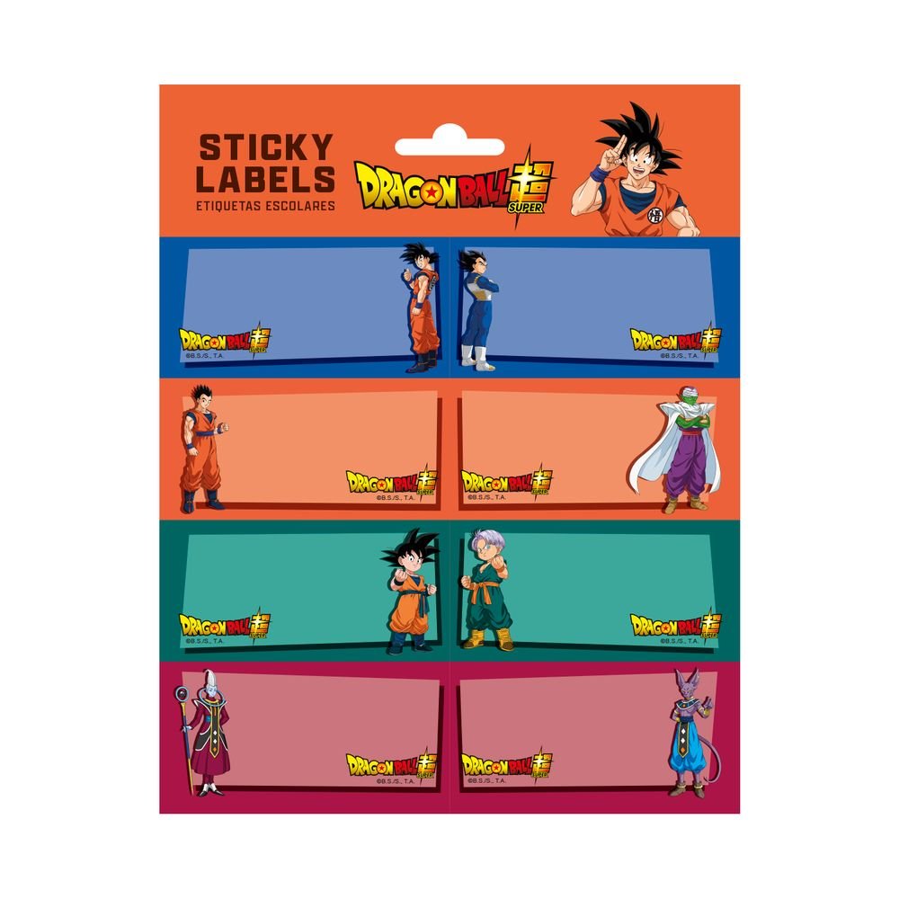 Etiquetas Escolares Dragon Ball, pack de 16 (Pack 10 uds)