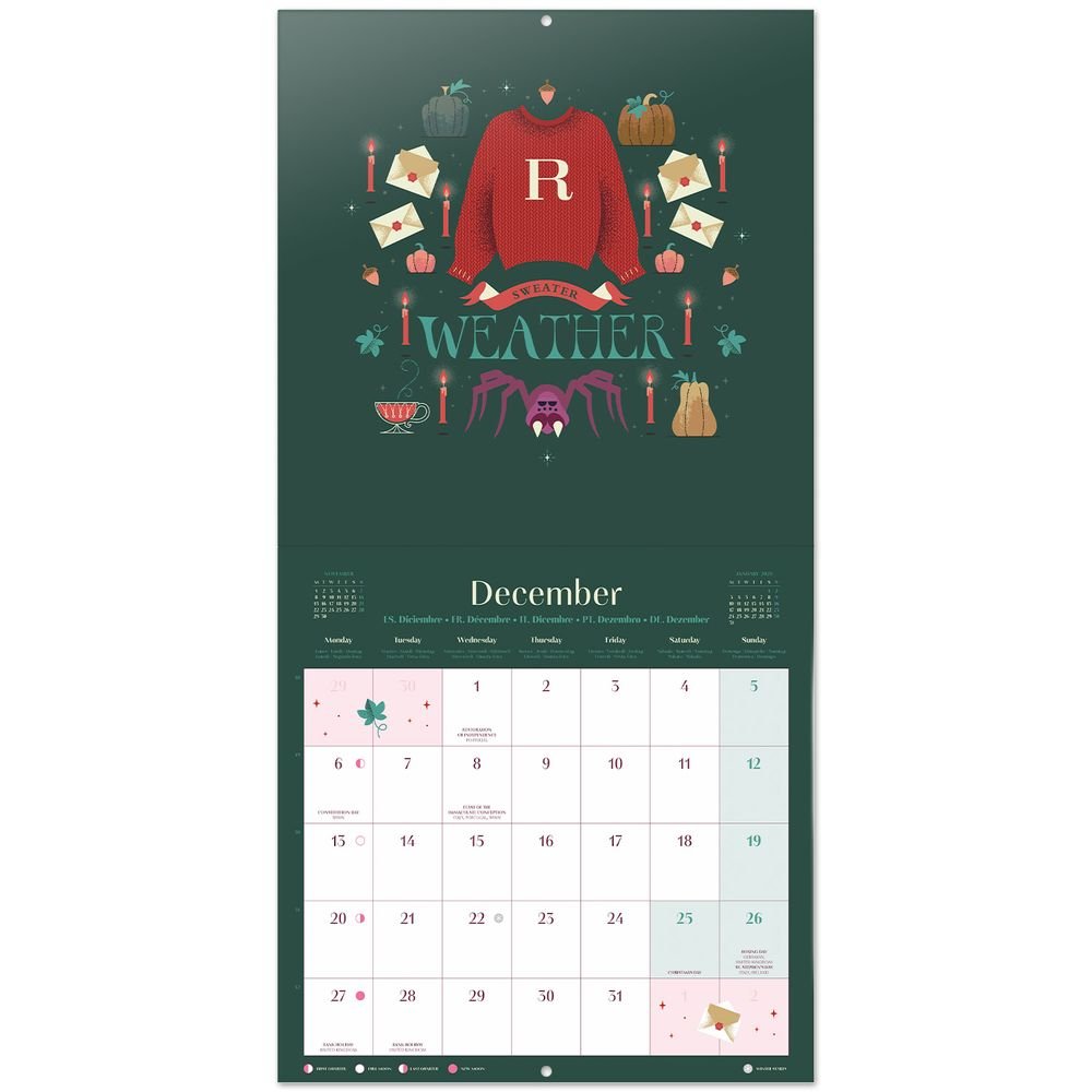 Calendario pared 2027 30x30 Harry Potter