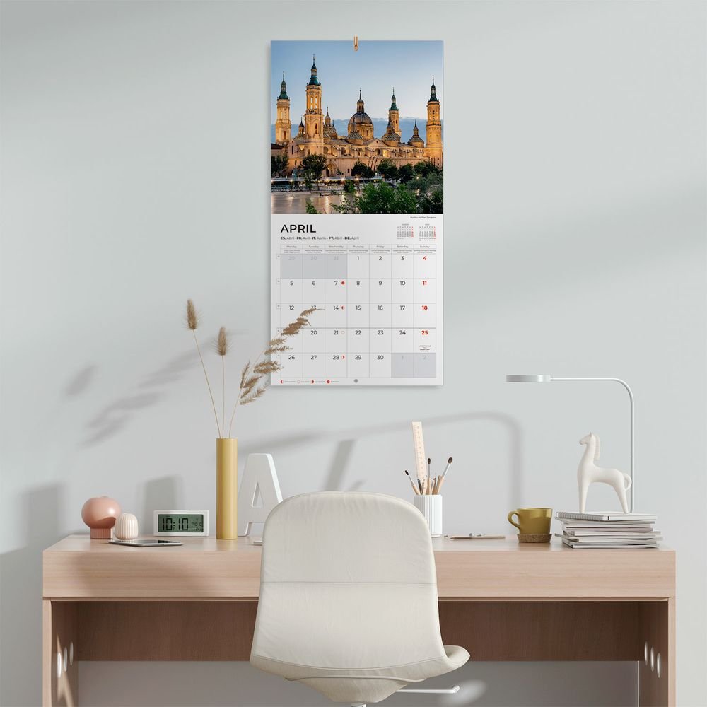 Calendario 2027 pared 30x30 España Grupo Erik
