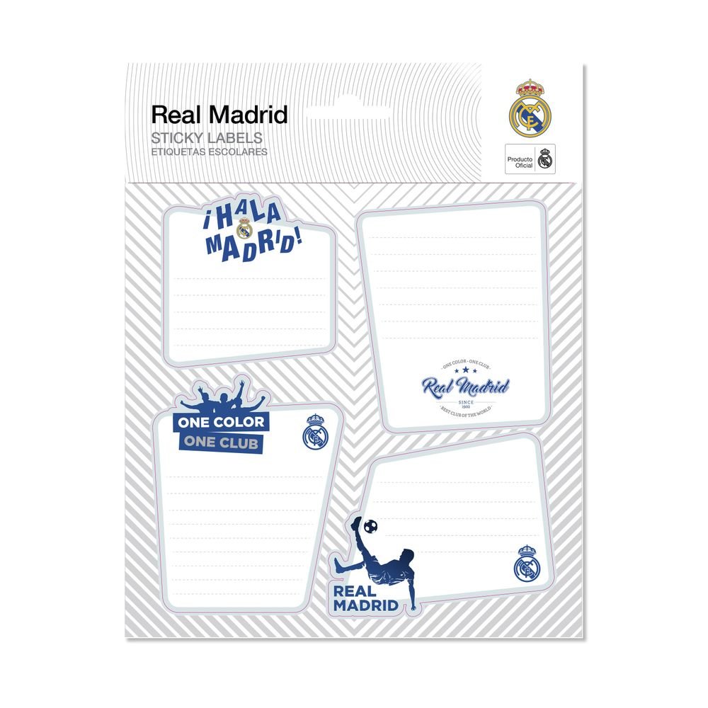 Etiquetas Escolares Premium Real Madrid, pack de 8 (Pack 10 uds)