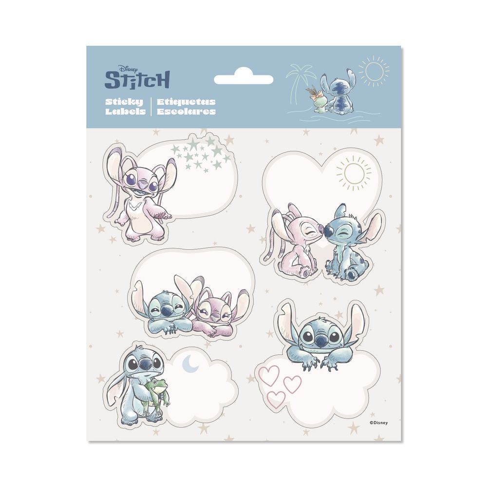 Etiquetas Escolares Premium Disney Stitch, pack de 9 (Pack 10 uds)